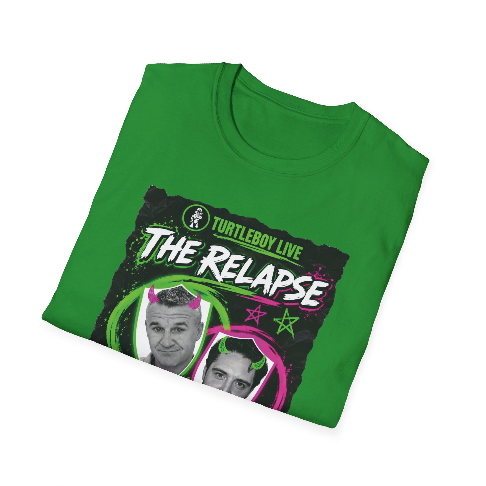 Turtleboy: The Relapse - Front Main Design & Logo Back - Unisex Softstyle T-Shirt - Image 55