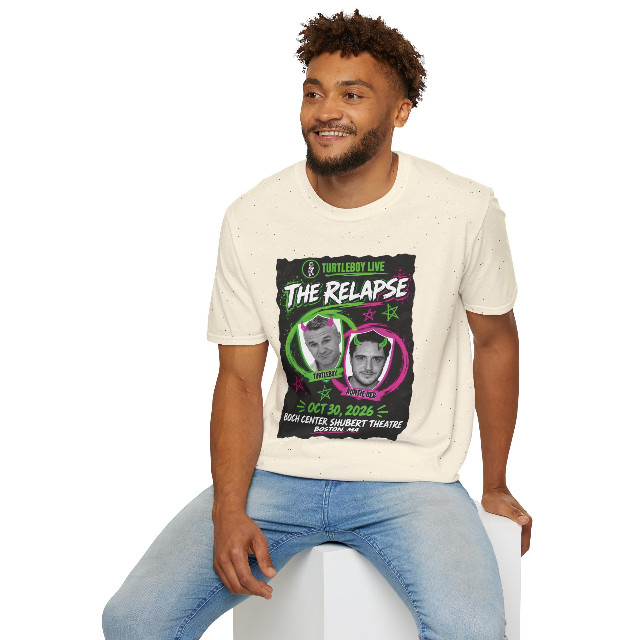 Turtleboy: The Relapse - Front Main Design & Logo Back - Unisex Softstyle T-Shirt - Image 34