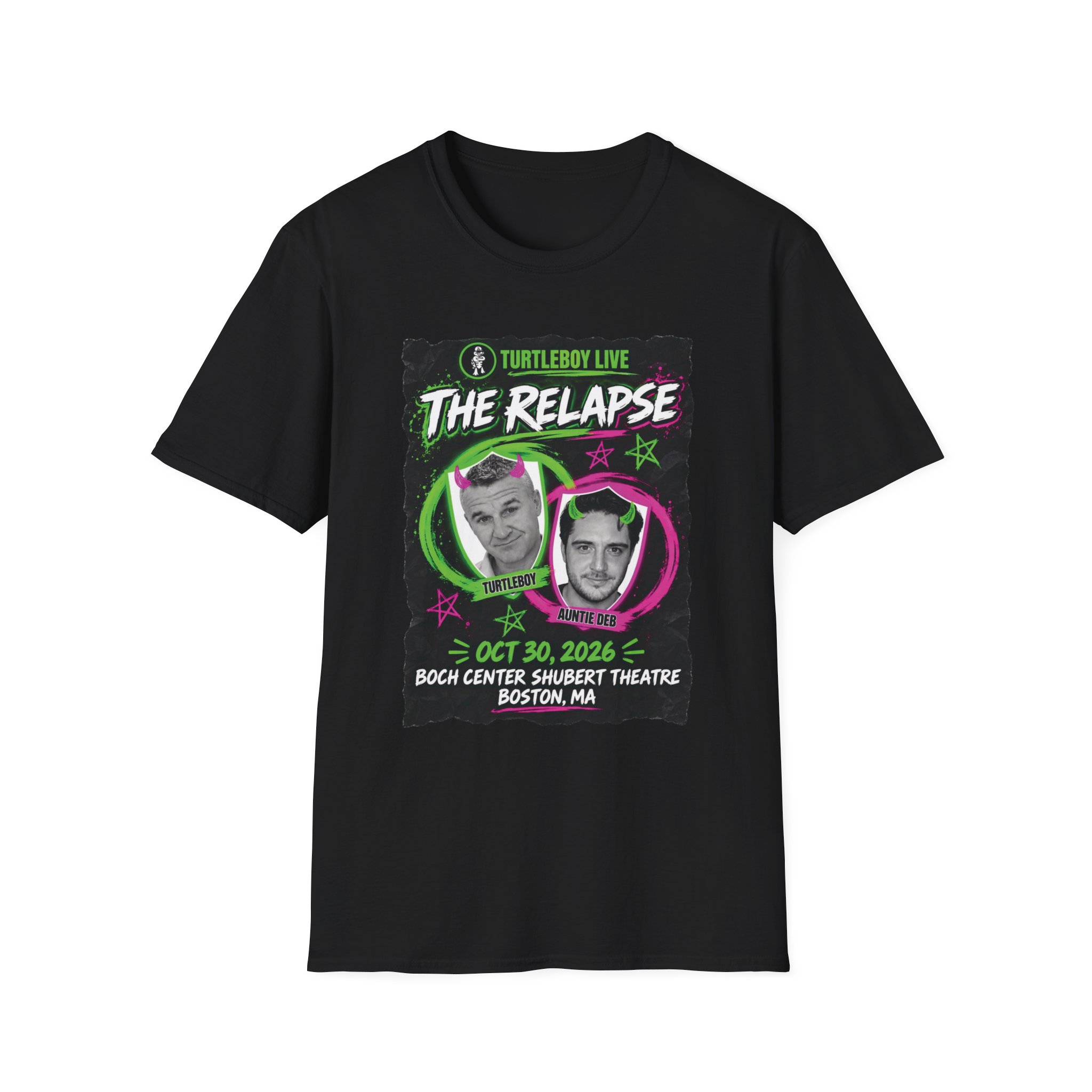 Turtleboy: The Relapse - Front Main Design & Logo Back - Unisex Softstyle T-Shirt