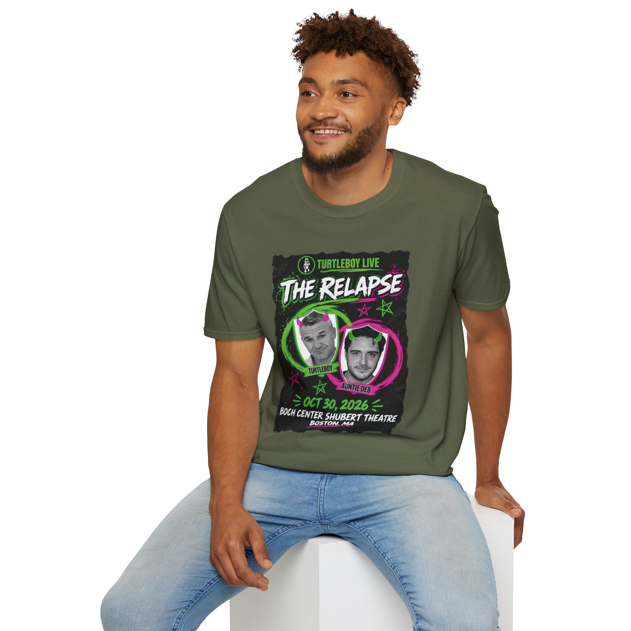 Turtleboy: The Relapse - Front Main Design & Logo Back - Unisex Softstyle T-Shirt - Image 15