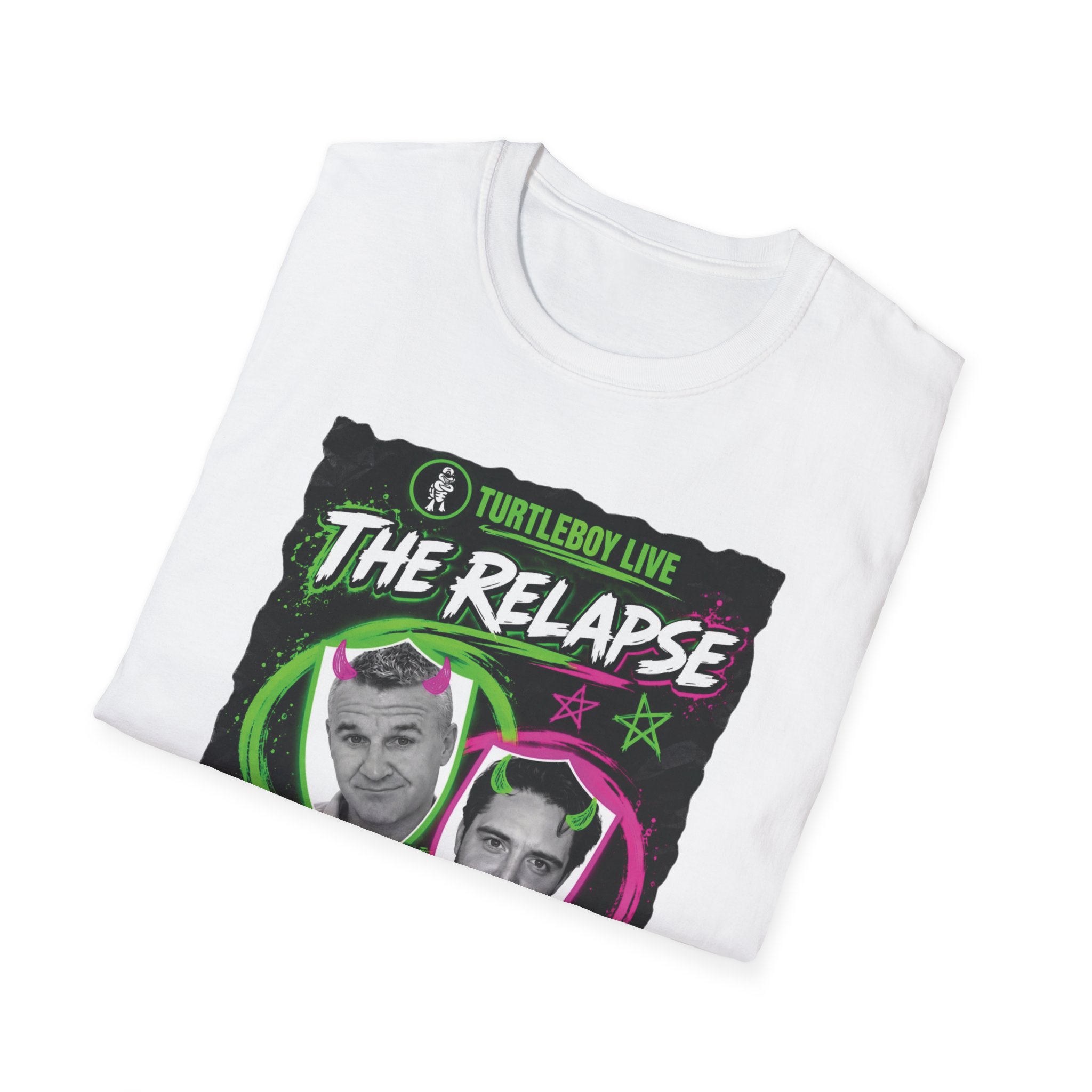 Turtleboy: The Relapse - Front Main Design & Logo Back - Unisex Softstyle T-Shirt - Image 30