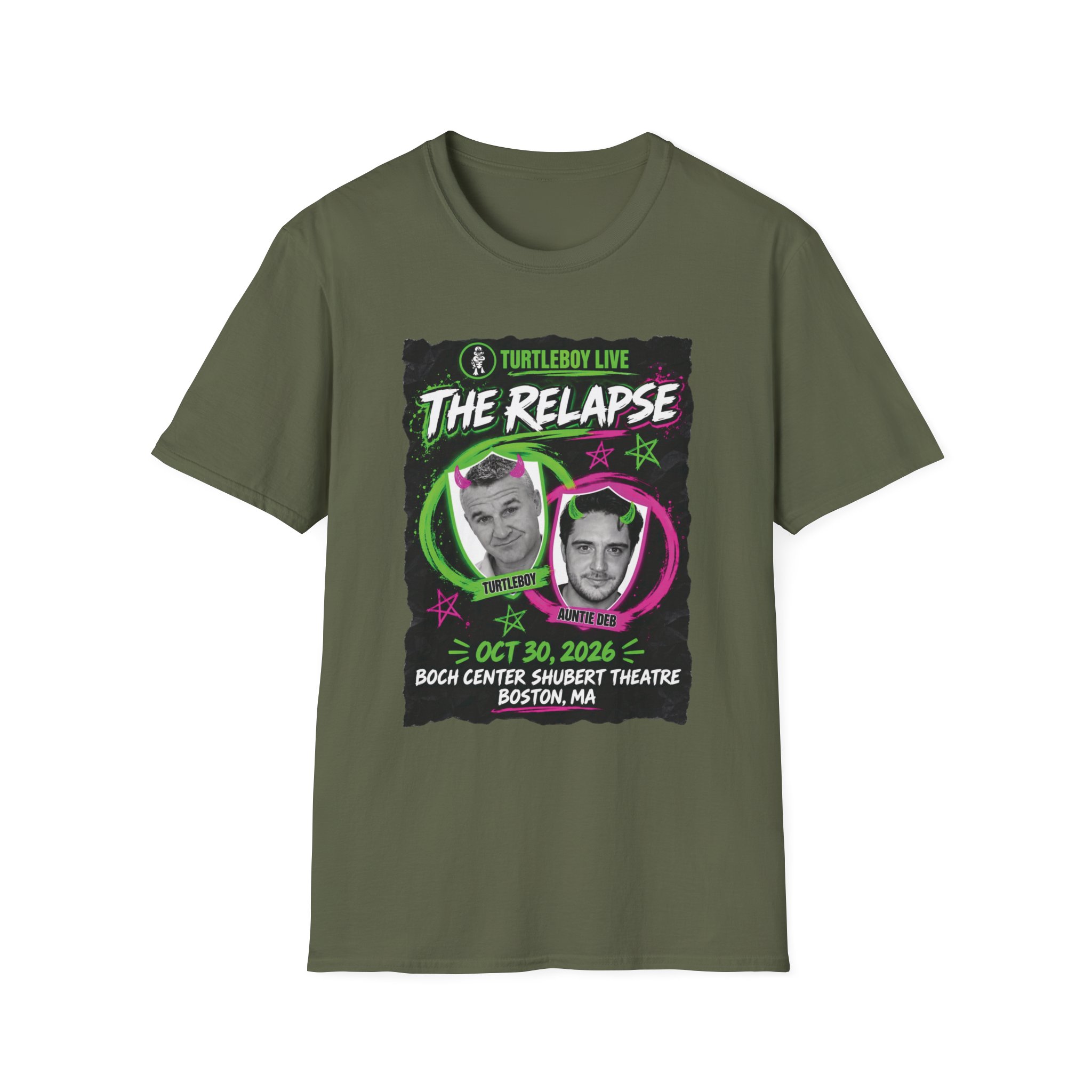 Turtleboy: The Relapse - Front Main Design & Logo Back - Unisex Softstyle T-Shirt - Image 11