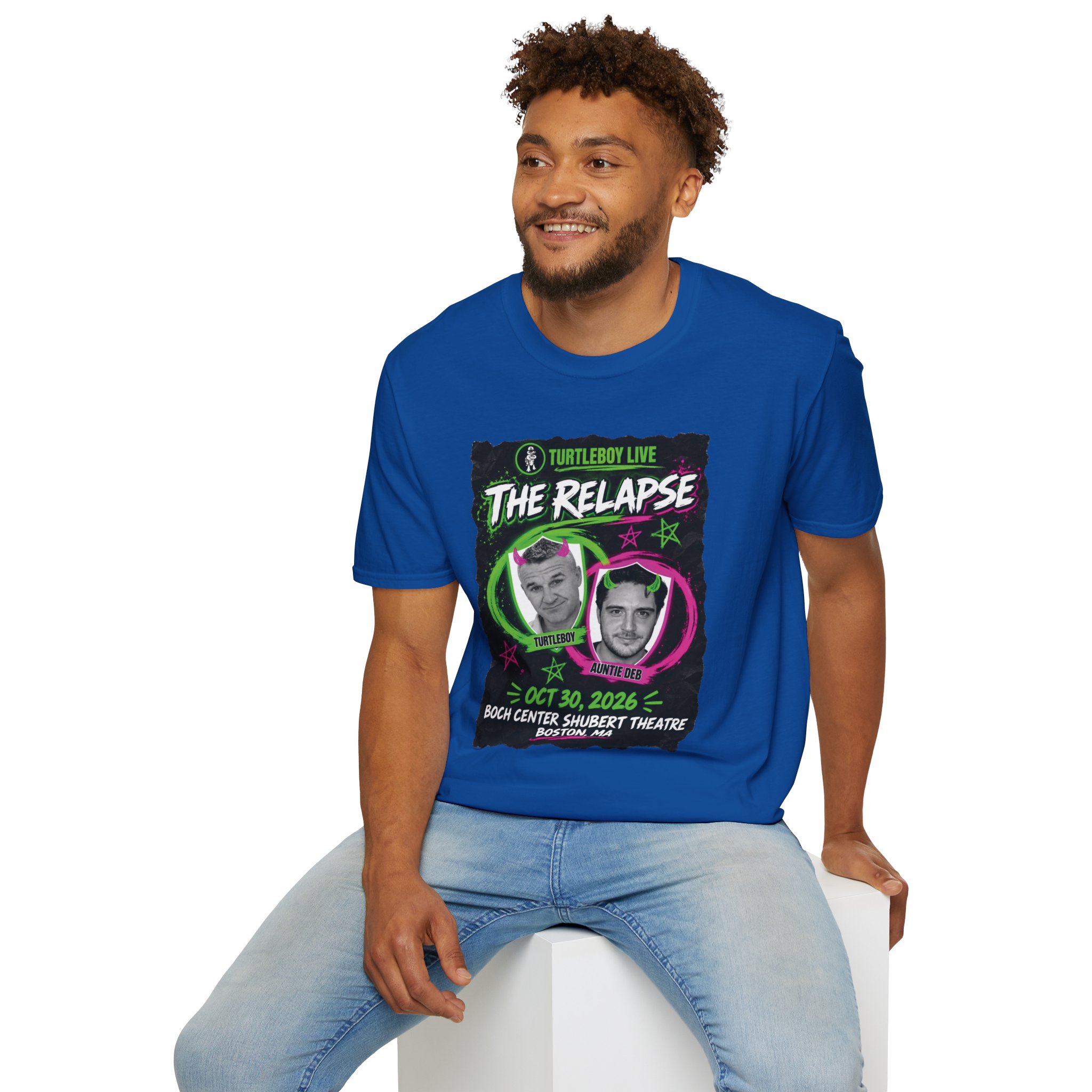 Turtleboy: The Relapse - Front Main Design & Logo Back - Unisex Softstyle T-Shirt - Image 25