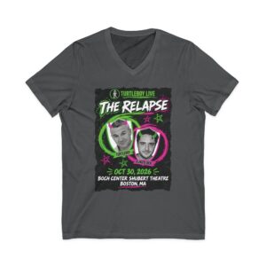Turtleboy: The Relapse - Front Main Design & Logo Back - Unisex Jersey V-Neck Tee