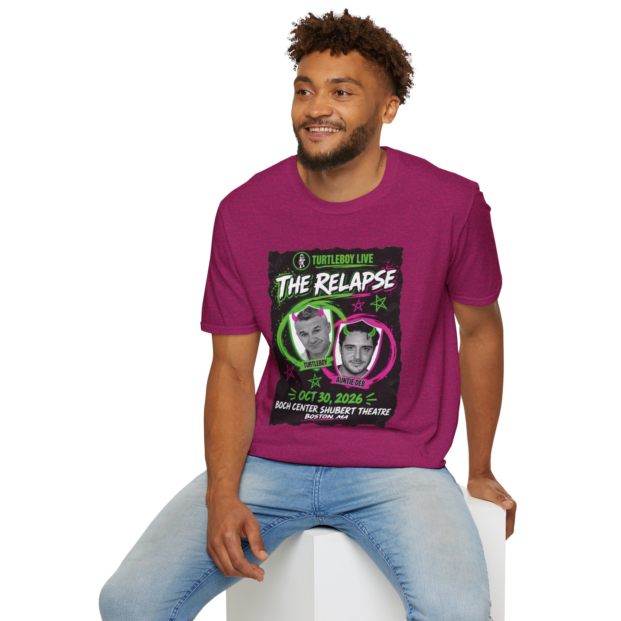 Turtleboy: The Relapse - Front Main Design & Logo Back - Unisex Softstyle T-Shirt - Image 39
