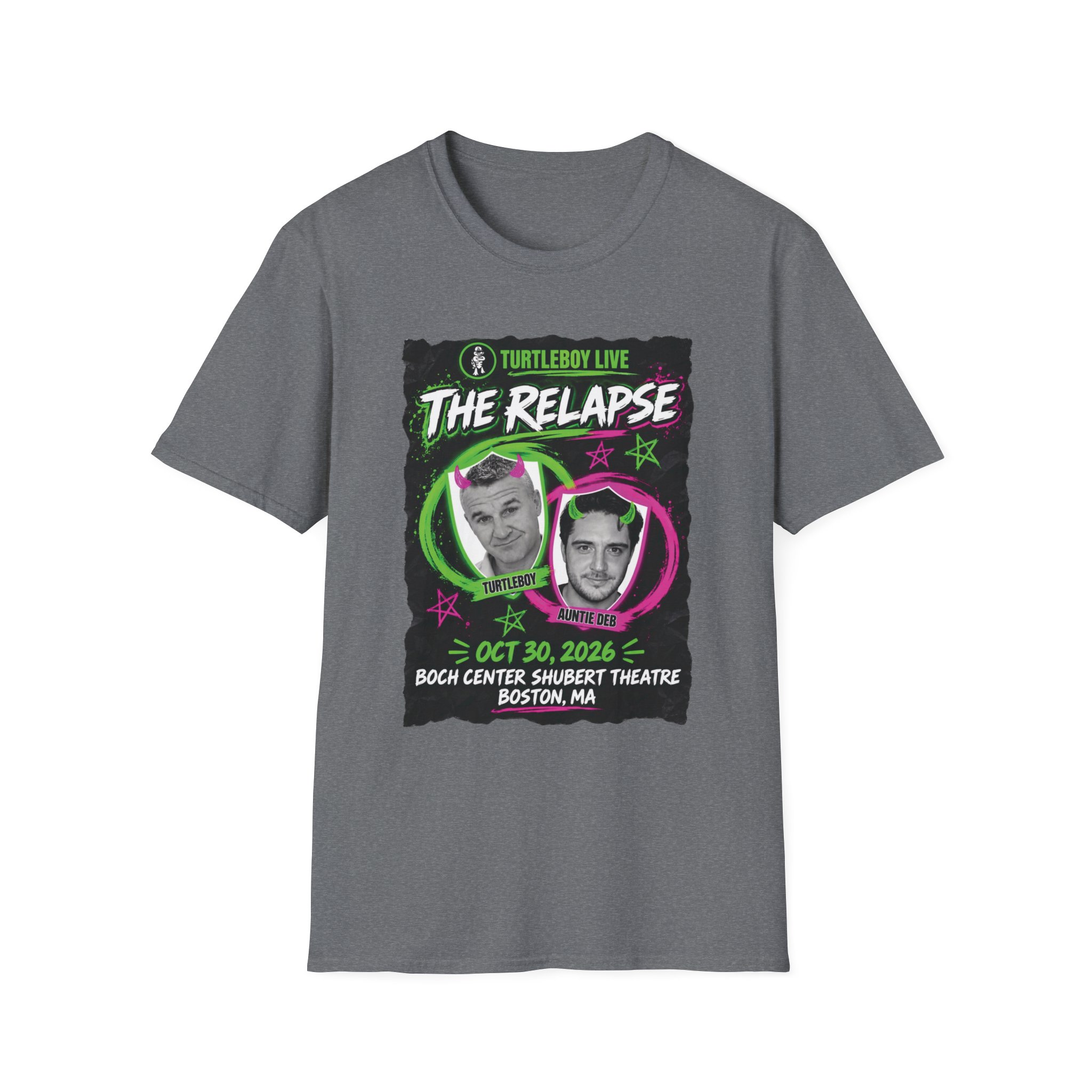 Turtleboy: The Relapse - Front Main Design & Logo Back - Unisex Softstyle T-Shirt - Image 42