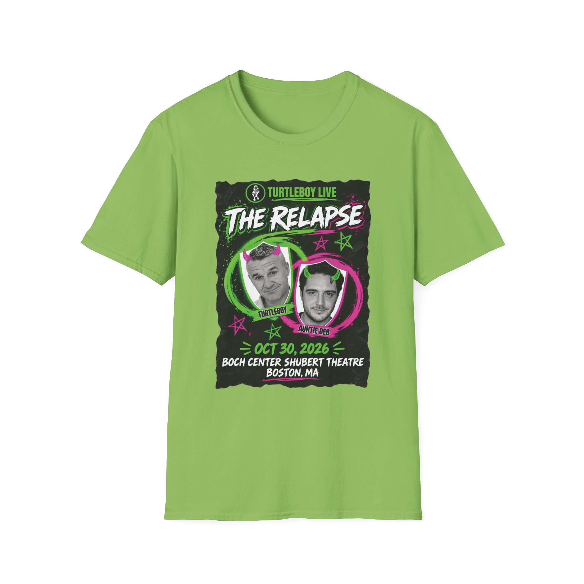 Turtleboy: The Relapse - Front Main Design & Logo Back - Unisex Softstyle T-Shirt - Image 47