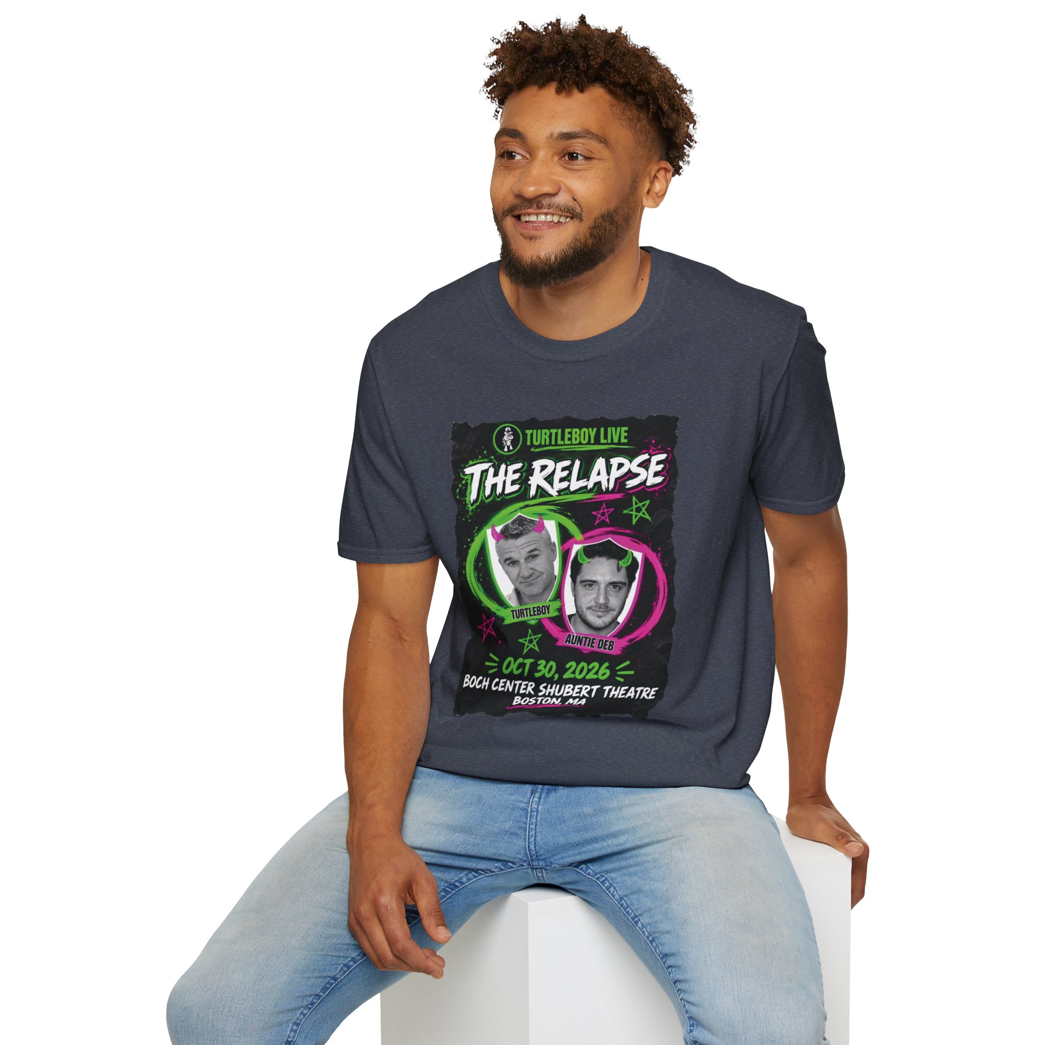 Turtleboy: The Relapse - Front Main Design & Logo Back - Unisex Softstyle T-Shirt - Image 10