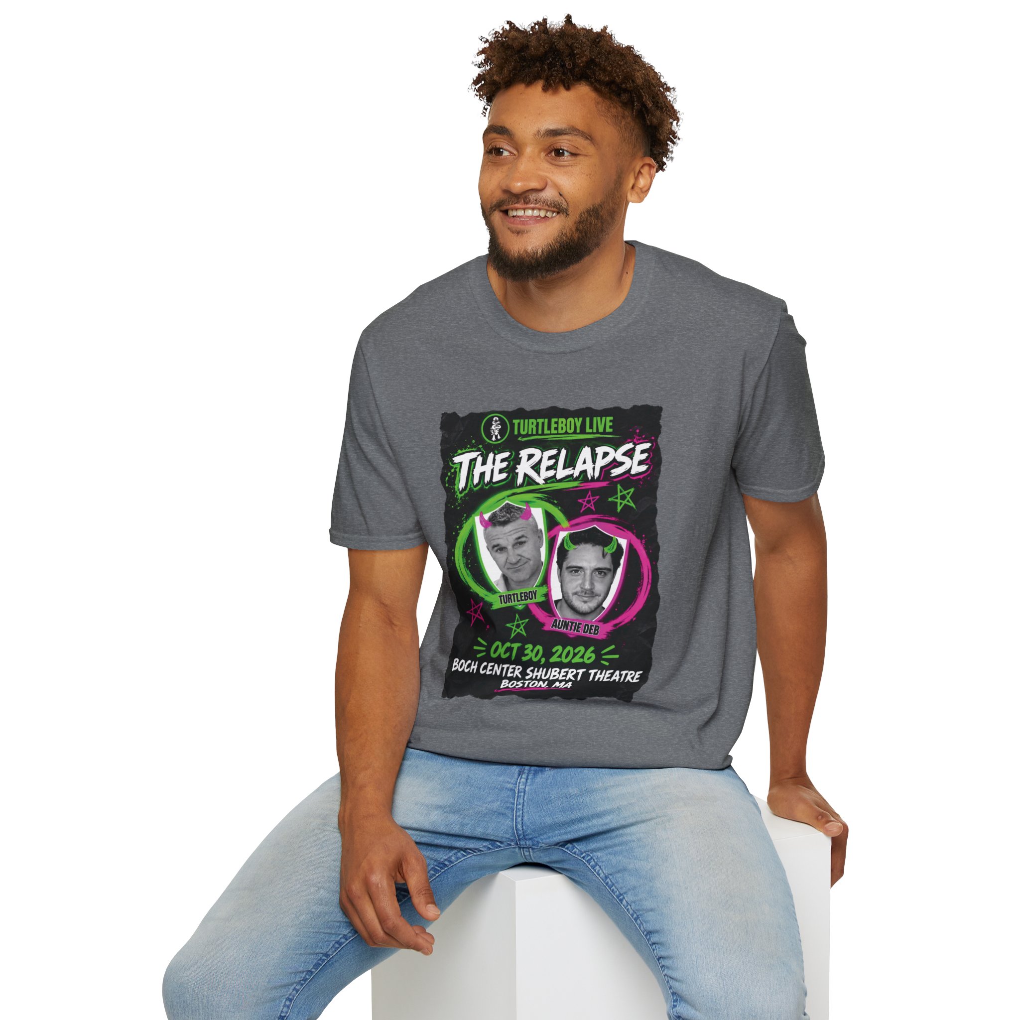 Turtleboy: The Relapse - Front Main Design & Logo Back - Unisex Softstyle T-Shirt - Image 44