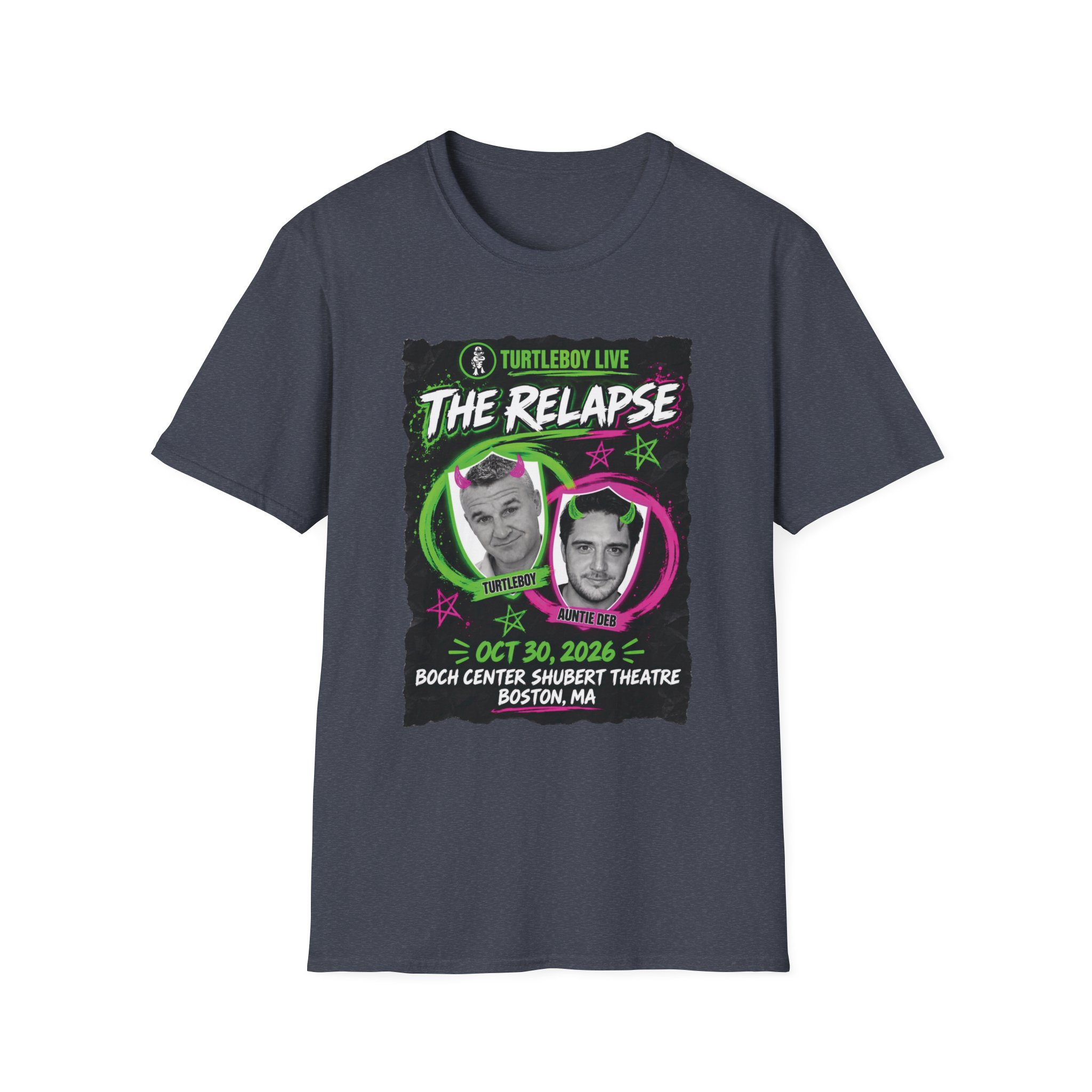 Turtleboy: The Relapse - Front Main Design & Logo Back - Unisex Softstyle T-Shirt - Image 6