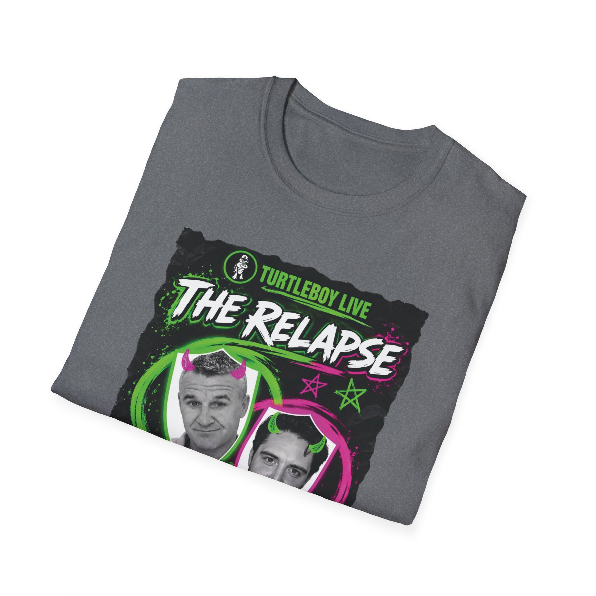 Turtleboy: The Relapse - Front Main Design & Logo Back - Unisex Softstyle T-Shirt - Image 45