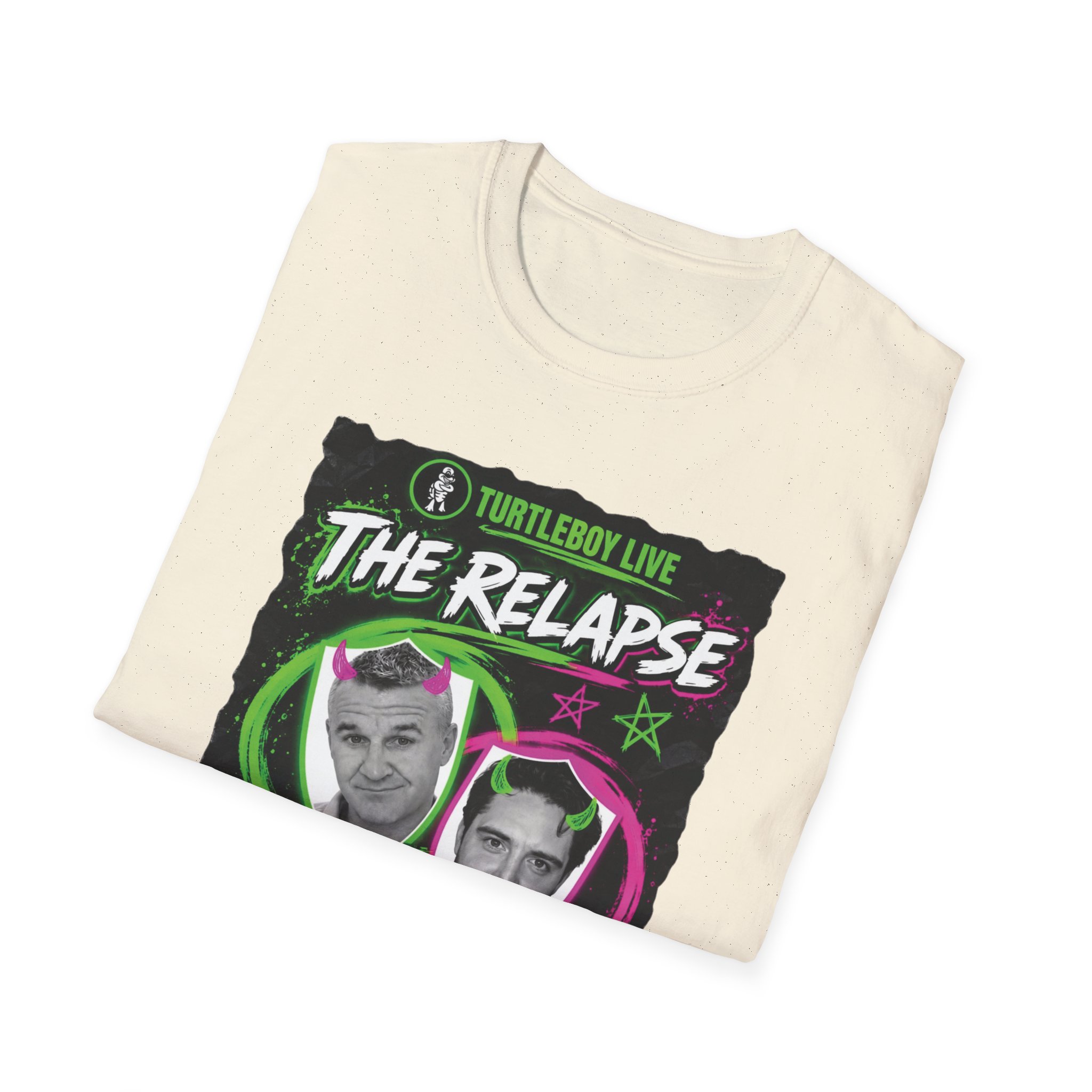 Turtleboy: The Relapse - Front Main Design & Logo Back - Unisex Softstyle T-Shirt - Image 35