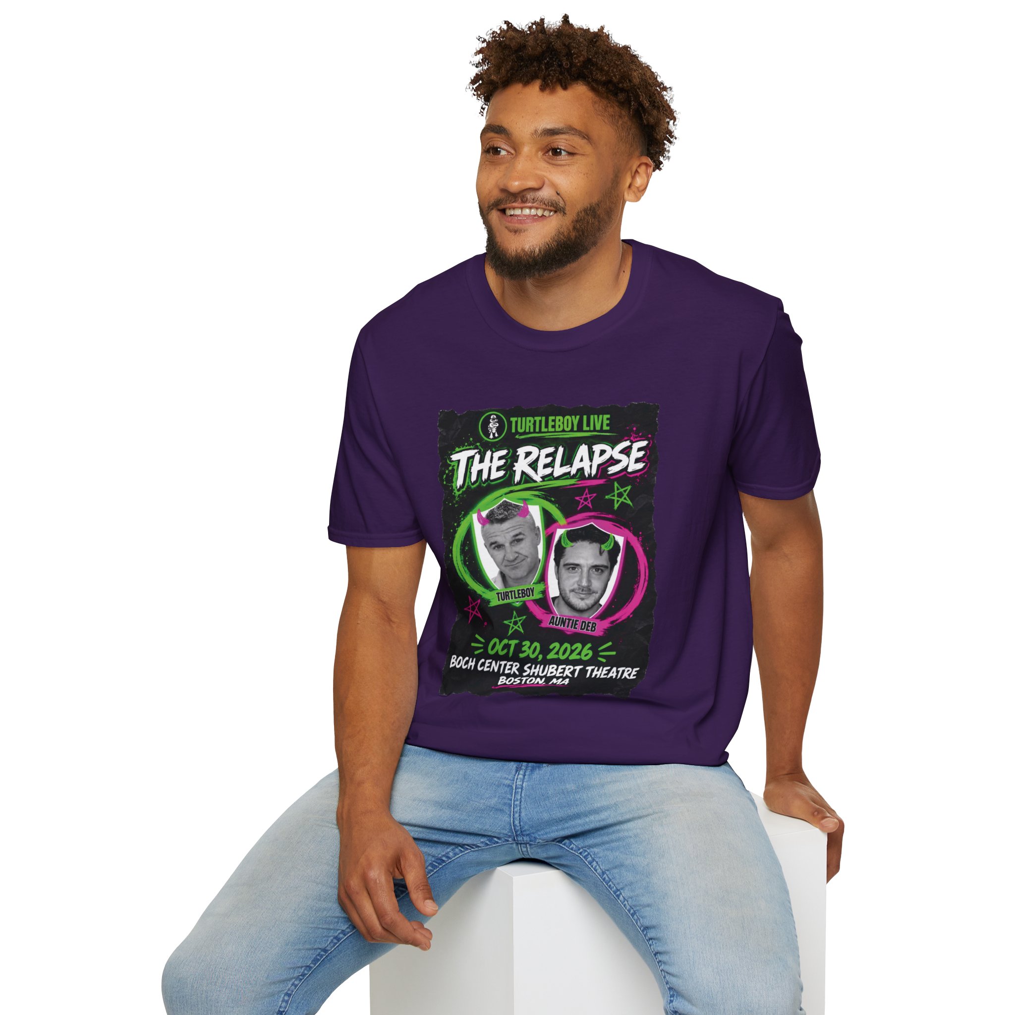 Turtleboy: The Relapse - Front Main Design & Logo Back - Unisex Softstyle T-Shirt - Image 20