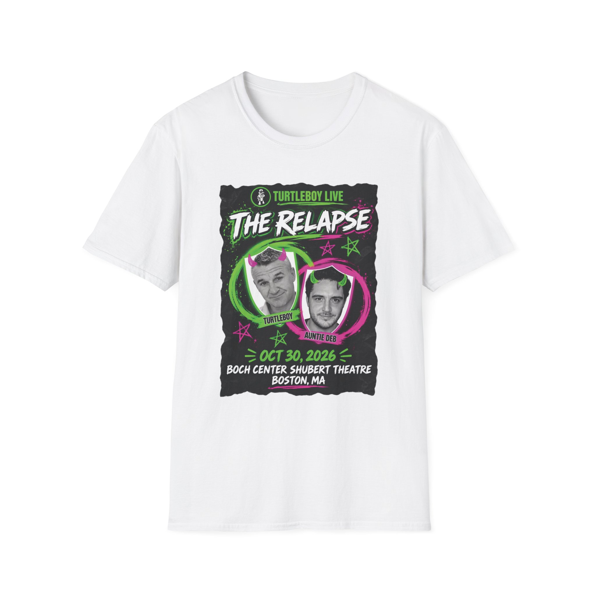Turtleboy: The Relapse - Front Main Design & Logo Back - Unisex Softstyle T-Shirt - Image 27