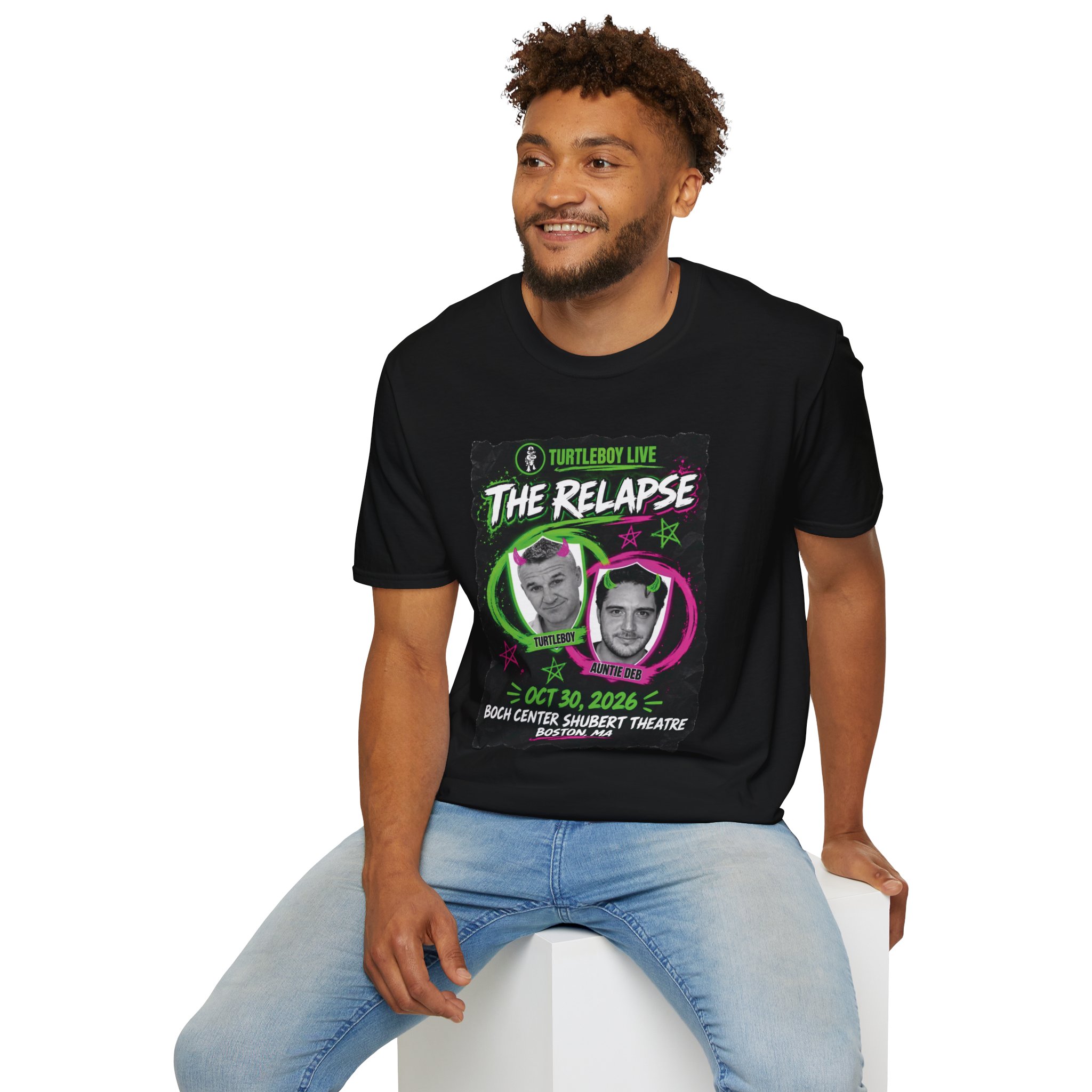 Turtleboy: The Relapse - Front Main Design & Logo Back - Unisex Softstyle T-Shirt - Image 5