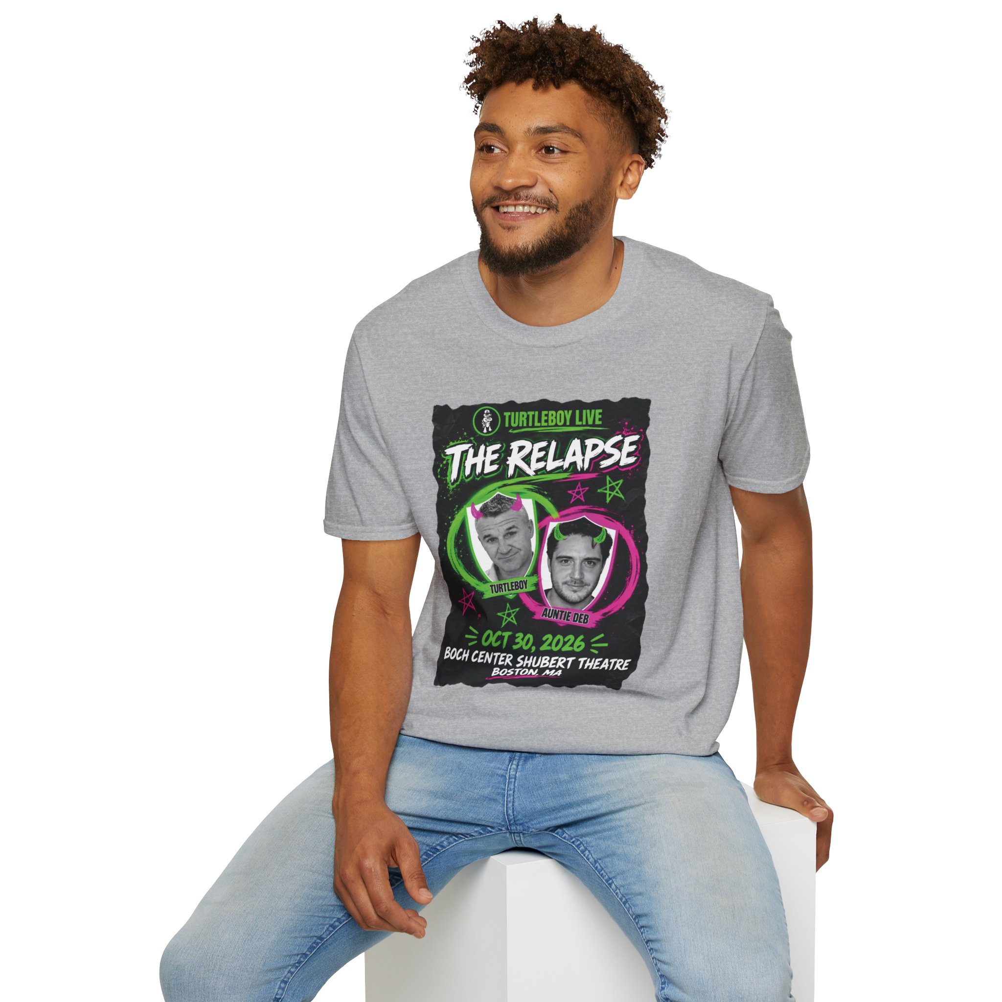 Turtleboy: The Relapse - Front Main Design & Logo Back - Unisex Softstyle T-Shirt - Image 59
