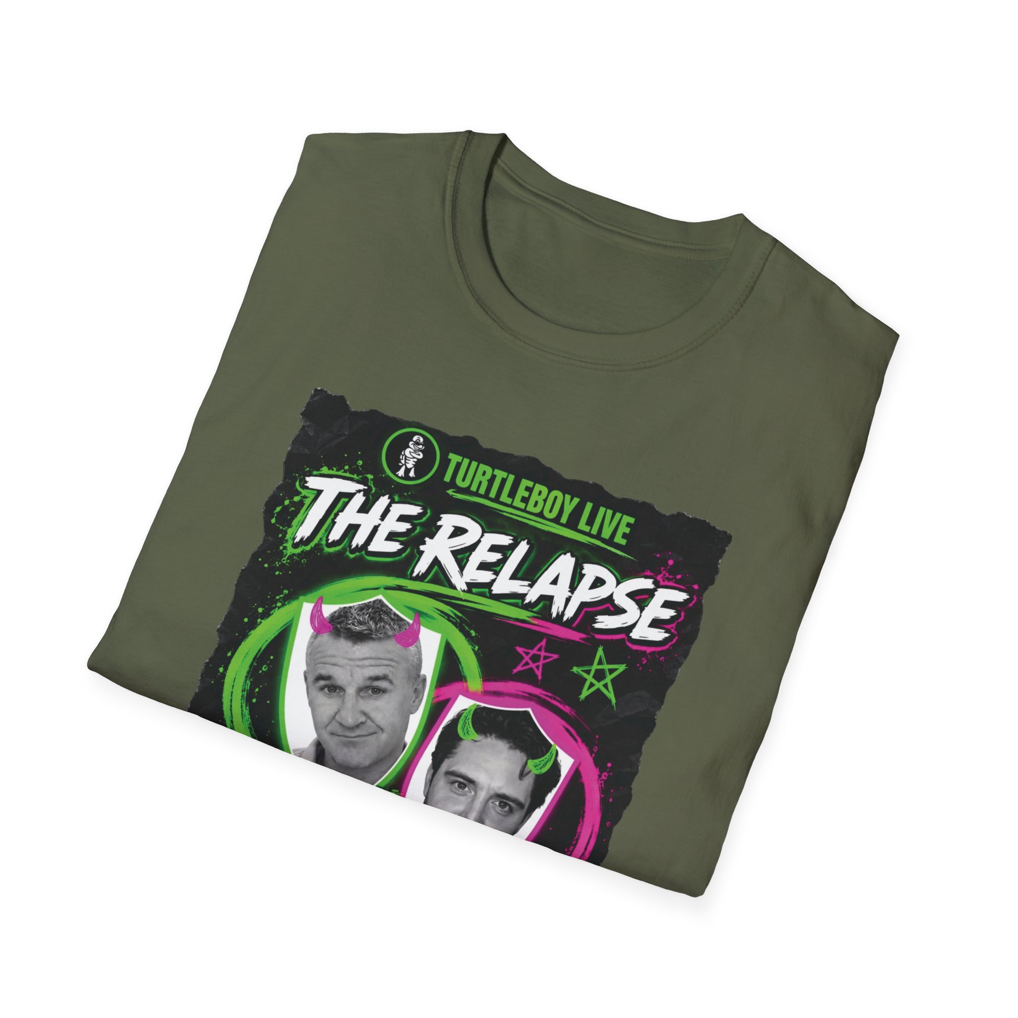 Turtleboy: The Relapse - Front Main Design & Logo Back - Unisex Softstyle T-Shirt - Image 13