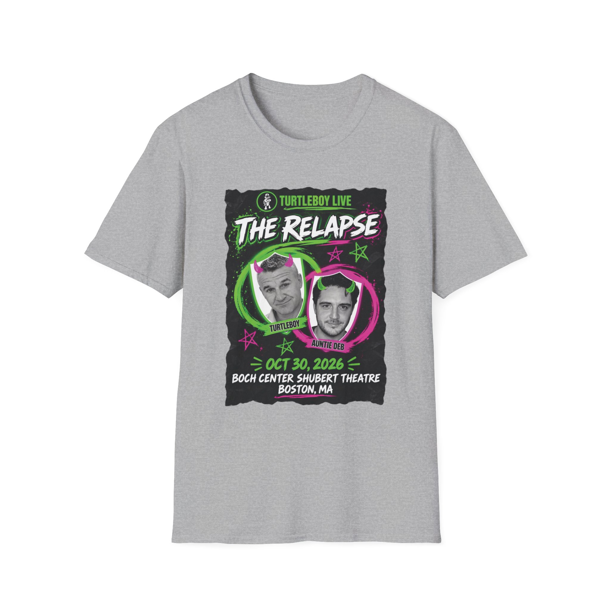 Turtleboy: The Relapse - Front Main Design & Logo Back - Unisex Softstyle T-Shirt - Image 57
